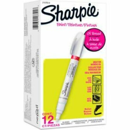 SANFORD Sharpie Paint Marker, Oil Based, Medium, White Ink 2107614